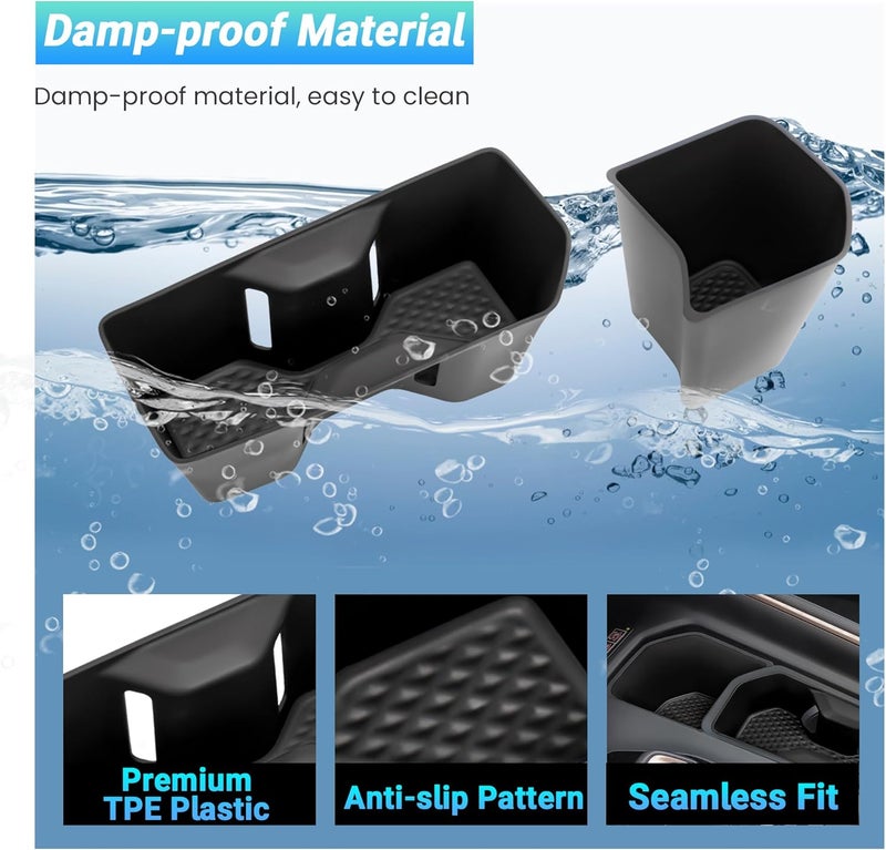 Sinminou Center Console Cup Holder Compatible with 2024-2026 Toyota Grand Highlander Interior Accessories, Silicone Gear Shift Panel Storage Box and Double Cup Holder - Image 5